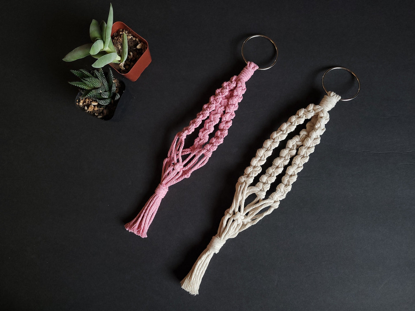 Macrame Small Succulent Plant Hanger | Hanging planter | Car Mirror Hanging |  | Air Succulent Hanger | Plant Lover Gift | Handmade