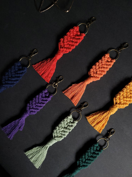 Macrame keychains | Tassel | Bag Purse Accessories | Boho | Mermaid | Bulk | Gifts | Fringe |